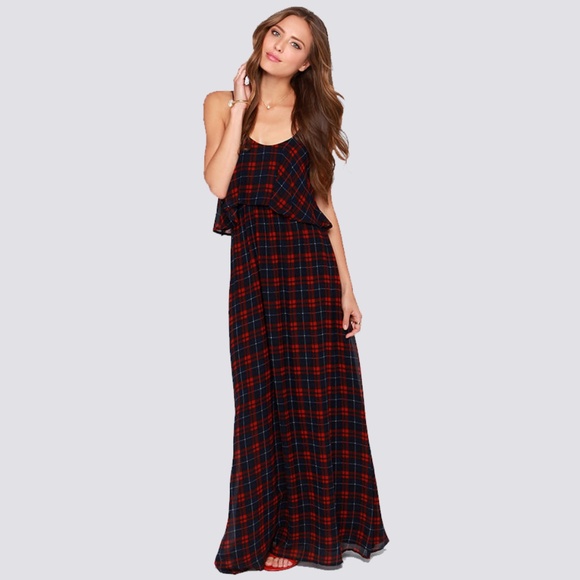 tartan maxi dress